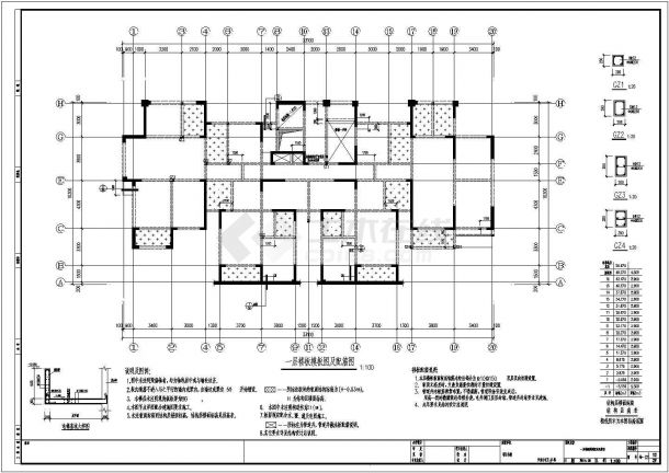 16层剪力墙结构安置房结构施工图（桩筏基础）-图二