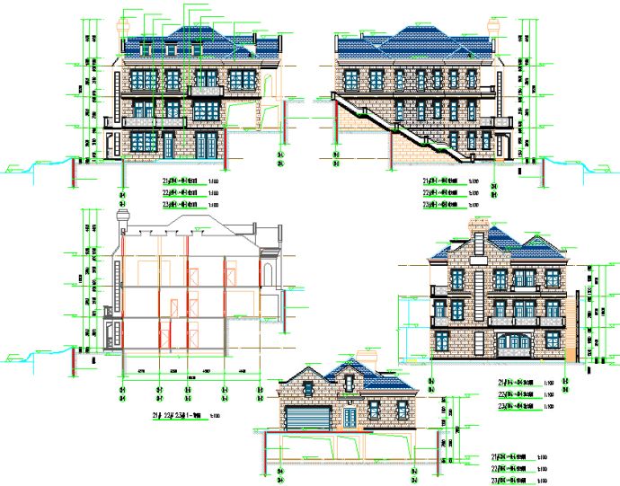 某地多层经典风格别墅建筑设计图纸_图1