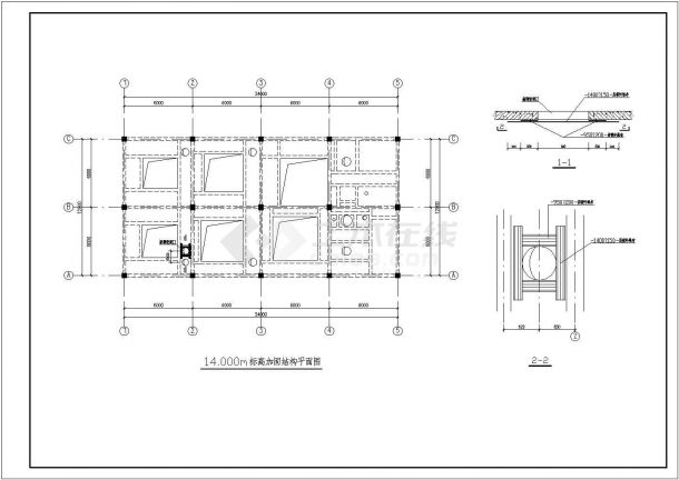 蒸发厂房加固设计图纸-图二