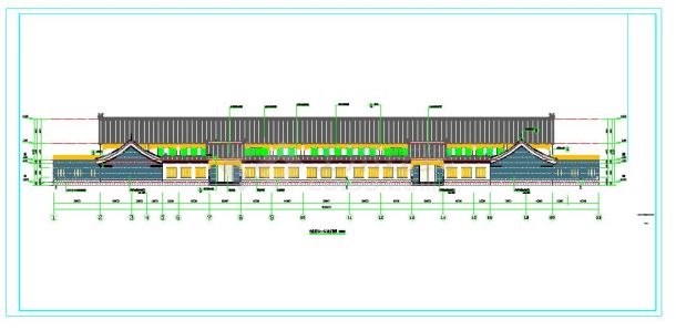 仿古中式的两层四合院建筑施工图-图一