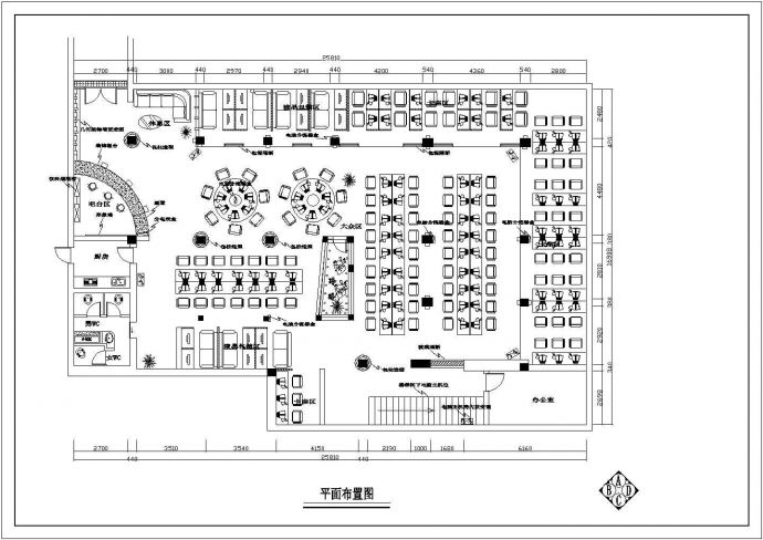 【江苏省】网吧设计装修施工图设计图纸_图1