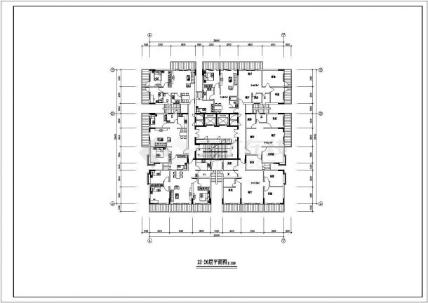 上海某住宅小区建筑施工设计CAD图纸-图二