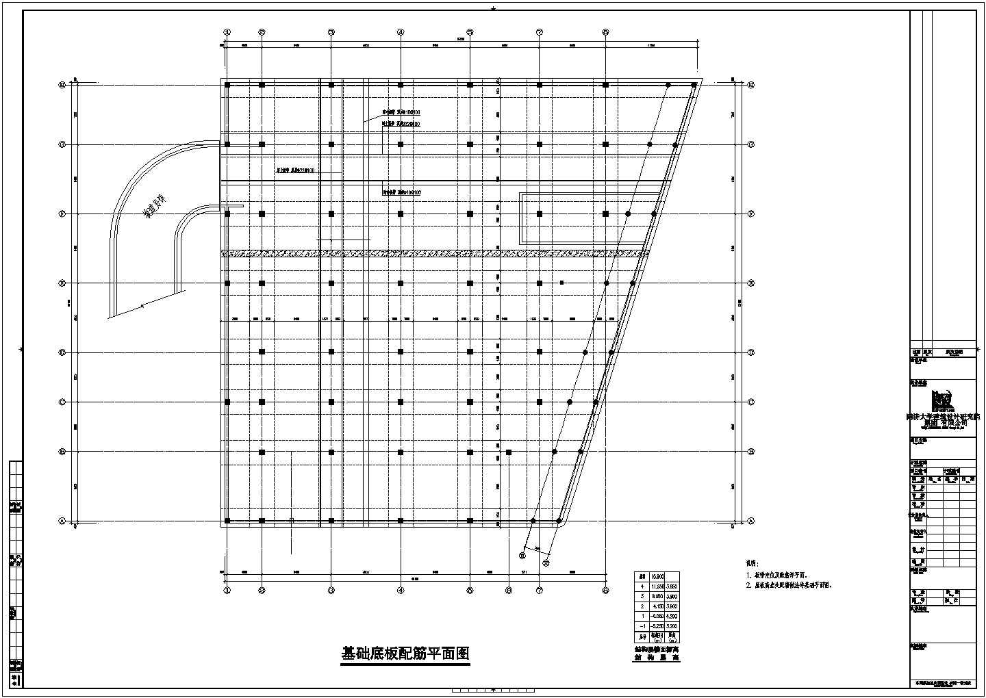 某地区产业园一期筏板设计配筋详图
