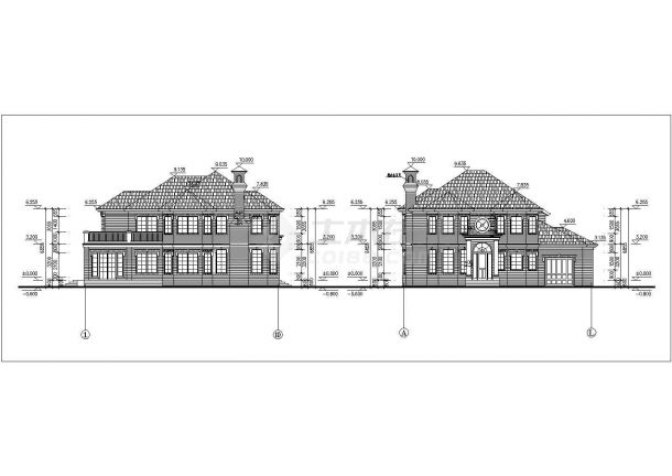 某二层农村别墅建筑设计图（长17.14米 宽16.74米）-图一