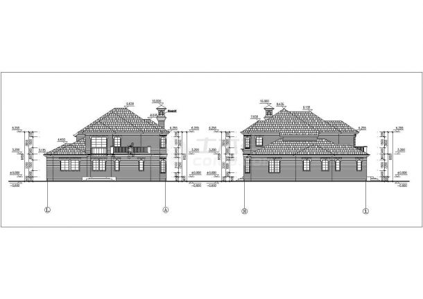 某二层农村别墅建筑设计图（长17.14米 宽16.74米）-图二