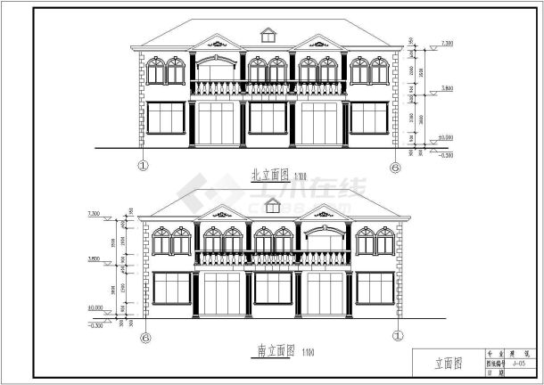 某二层农村住宅建筑设计图（长20米 宽12米）-图一