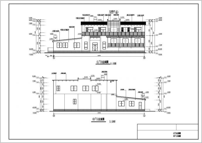 某二层农村房屋建筑设计图（长26.7米 宽13.7米）_图1