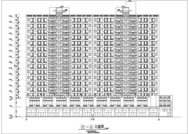 某现代大型花园式小区住宅楼建施图-图二