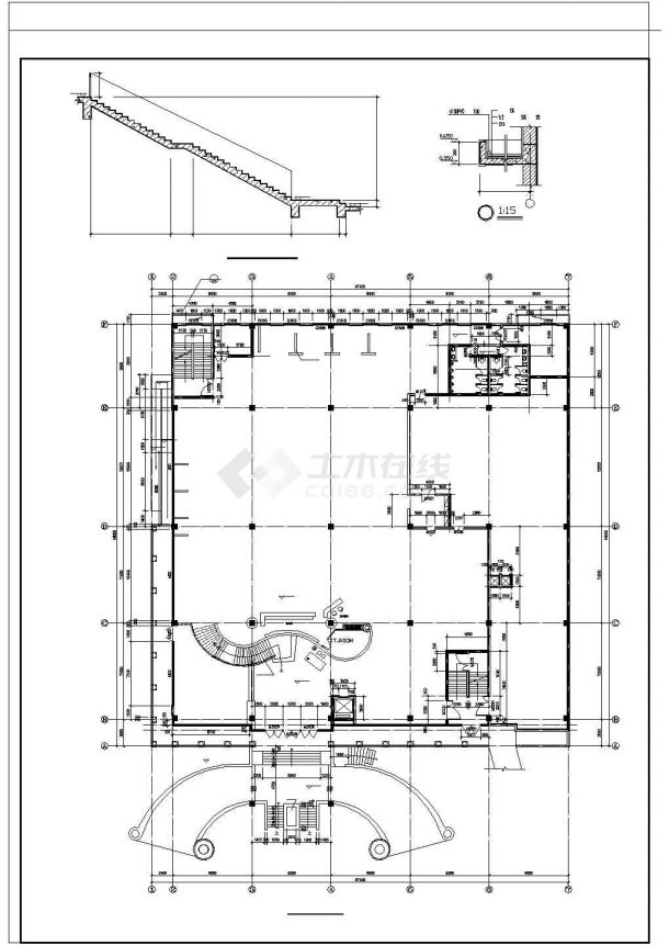 某综合大厦建筑规划CAD平面参考图-图一