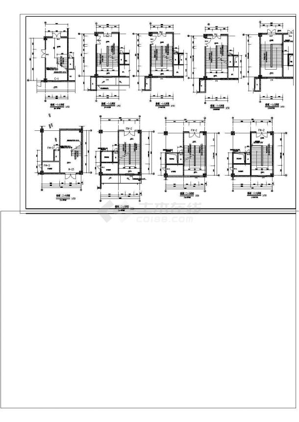 大型商场建筑施工全套CAD图纸-图一