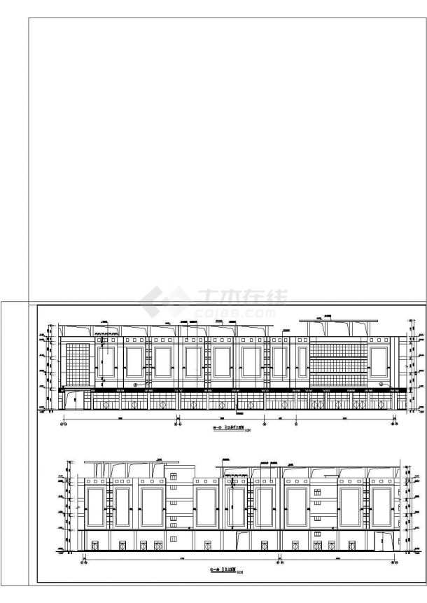 大型商场建筑施工全套CAD图纸-图二