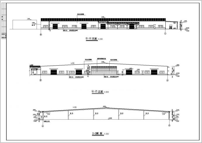 某单层大型车间建筑设计图（长202.88米 宽69.5米）_图1