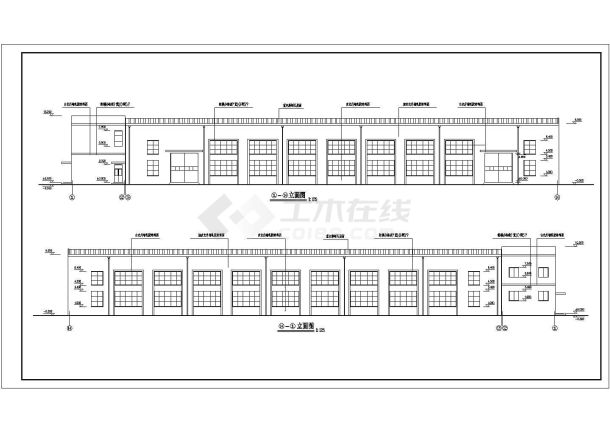 某工厂生产车间建筑图（共5张）-图一