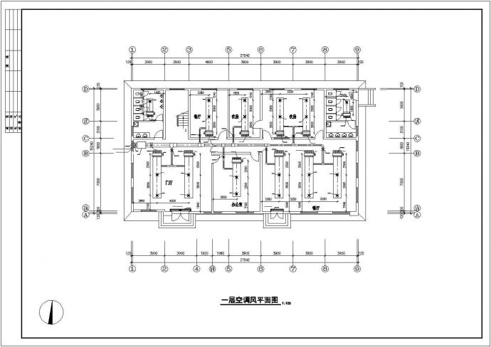 公司办公楼空调设计CAD参考图_图1