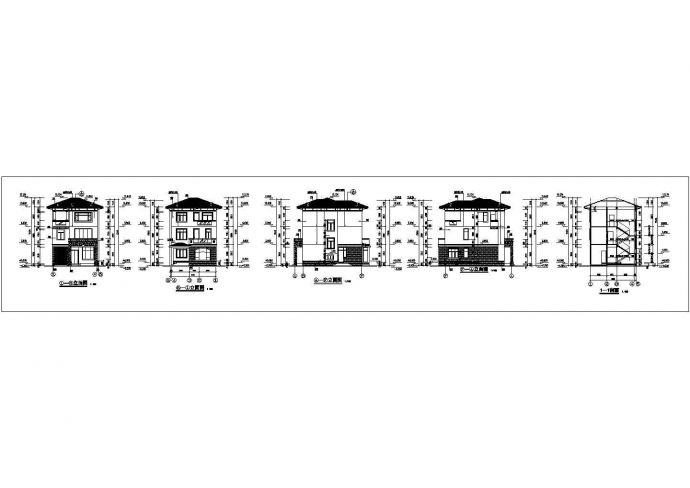某三层别墅建筑设计图（长13.4米 宽8.3米）_图1