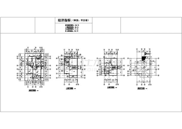 某三层别墅建筑设计图（长13.4米 宽8.3米）-图二