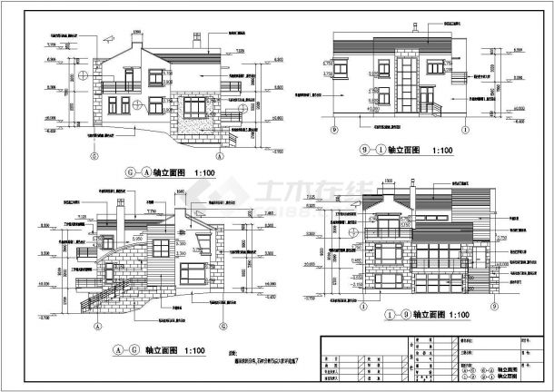 某三层别墅建筑设计图（长13.7米 宽11.3米）-图一