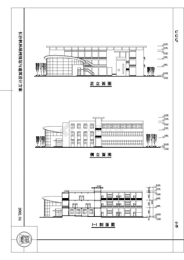 某地某小学教学楼建筑设计图（共5张）-图一