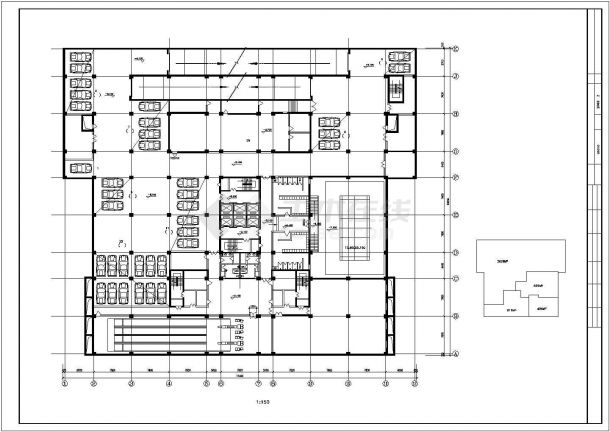 某小型办公楼空调平面施工参考CAD详图-图一