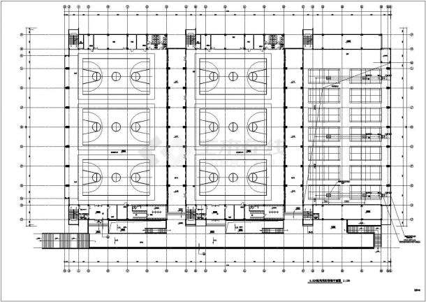某地某体育馆训练馆平面设计施工图-图二