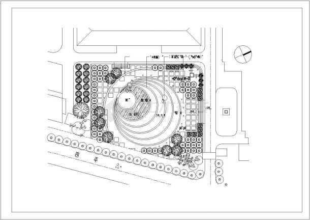 某小型广场环境规划及建筑规划cad平面施工图-图一