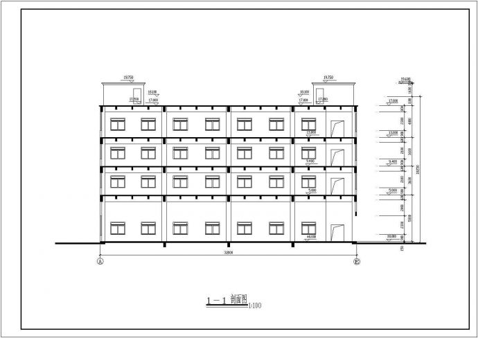 某地四层厂房建筑设计图（长32米 宽21.9米）_图1