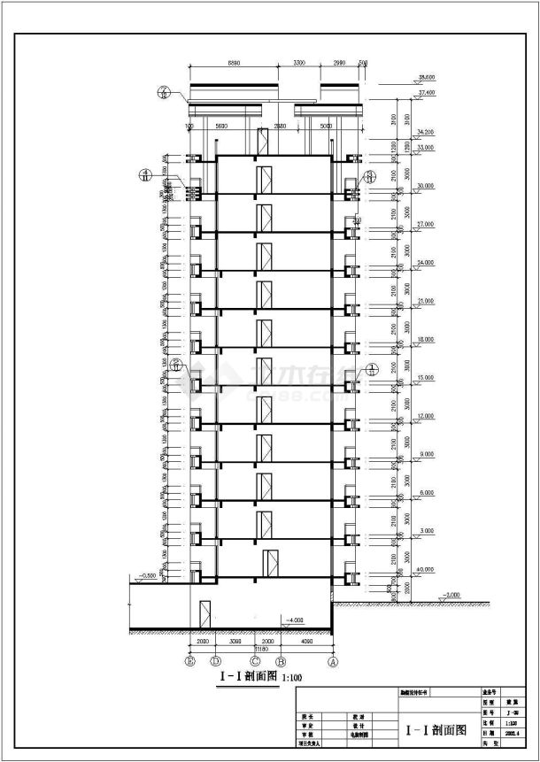 某高层商住楼建筑图（共13张）-图一