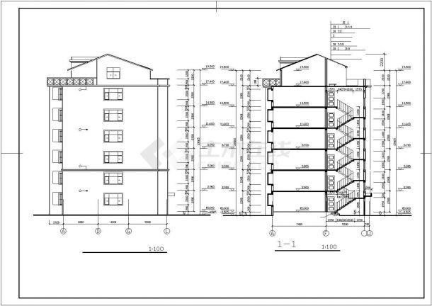 某跃层及屋顶窗住宅建筑CAD施工设计图纸-图二