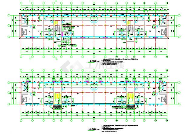 三层全框架办公楼建筑施工图-图一