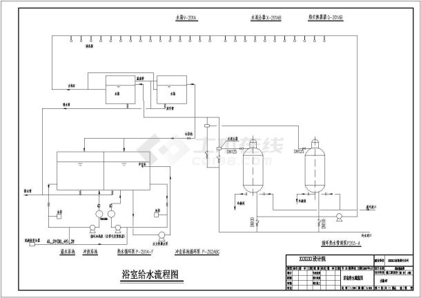 大型综合浴室楼给排水设计图及消防设计图-图二