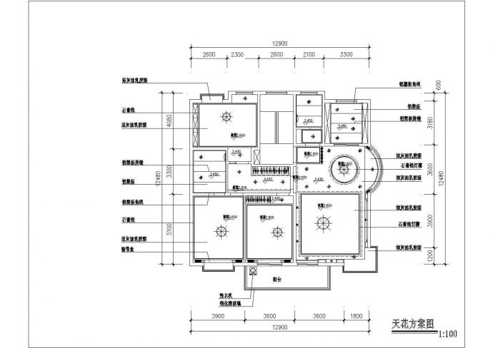某地商品房建筑CAD平面布置参考详图_图1