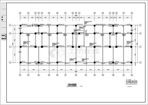 某底框结构住宅楼建筑结构设计施工CAD图-图一
