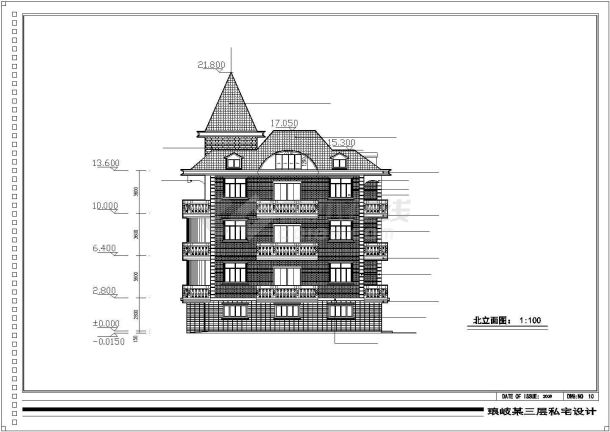 某高档小区多层住宅建筑施工图（共15张）-图二