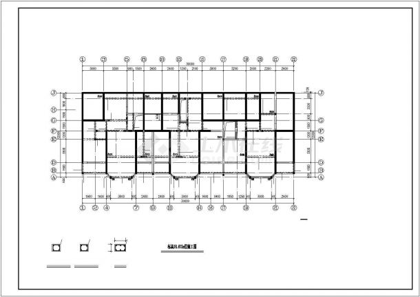 某地多层底框结构商住楼建筑结构设计施工CAD图-图二