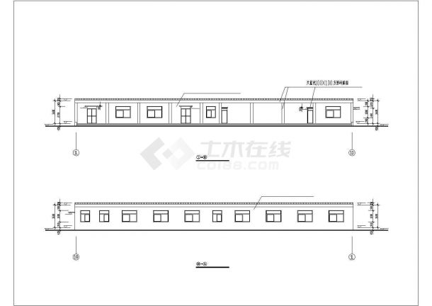 【江苏省】某高校一层食堂建筑设计图-图一