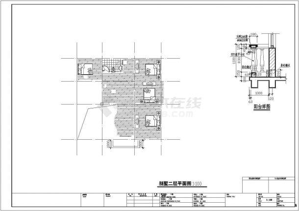 二层别墅整套建筑CAD平面布置参考图-图二