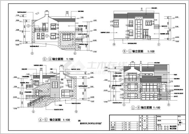 某三层坡地别墅建筑设计图（长14.3米 宽13.7米）-图一