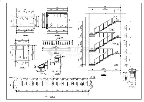 某三层别墅建筑设计图（长14.64米 宽13.84米）-图二