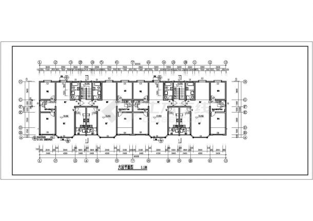 六层砖混结构商住楼设计全套CAD图纸-图一