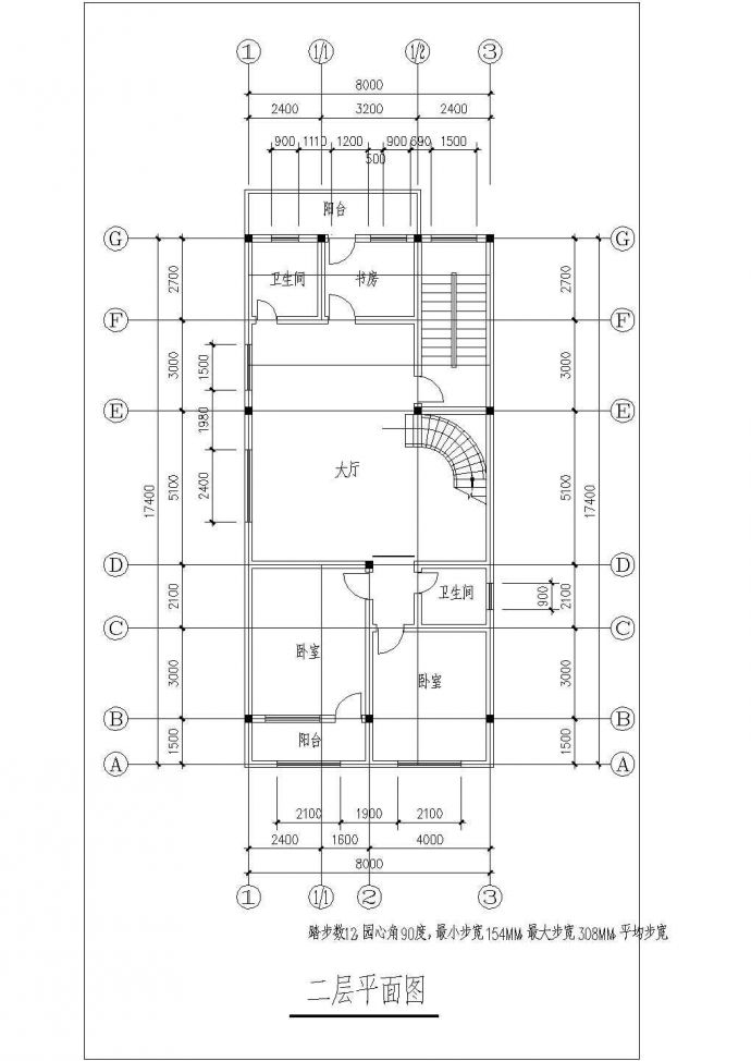 某三层综合办公楼建筑设计cad方案图_图1