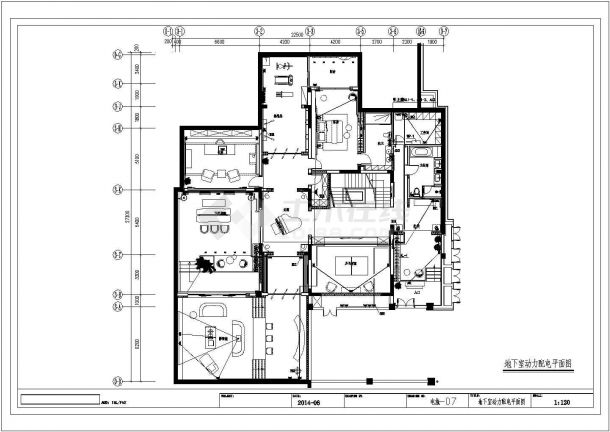 [天津]二层别墅建筑装修电气施工图纸-图一