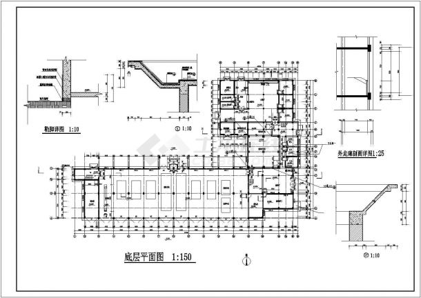 某地消防大队办公楼建筑设计cad方案图-图二