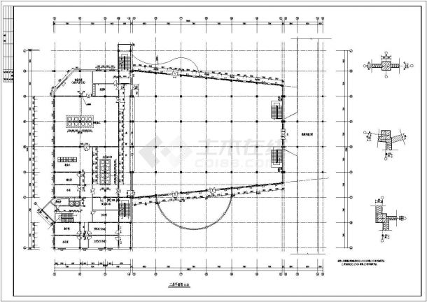 某地食堂平面布置建筑设计图-图二