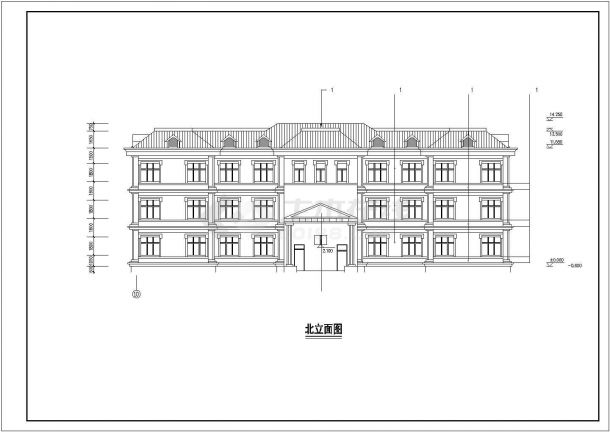 某小型办公楼建筑CAD设计施工图-图二