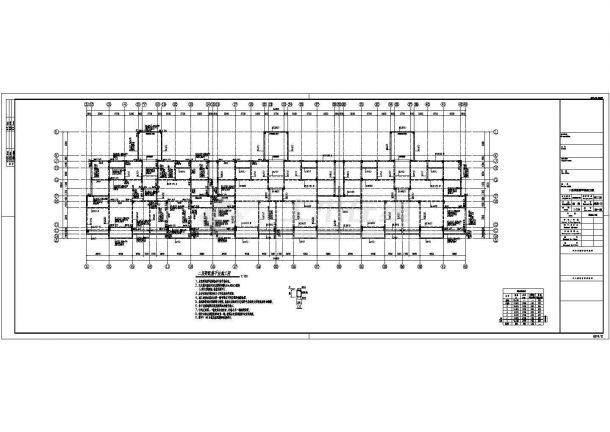 4800平米六层（局部7层）框架结构住宅楼结构施工图-图二