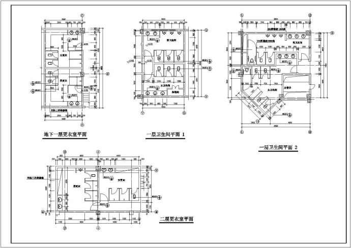 某地四星级宾馆标准间平面建筑图_图1