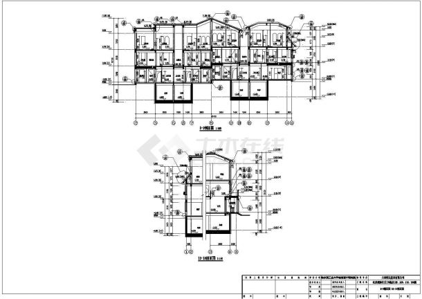 [辽宁]某三层联排式别墅建筑设计施工CAD剖面图-图一