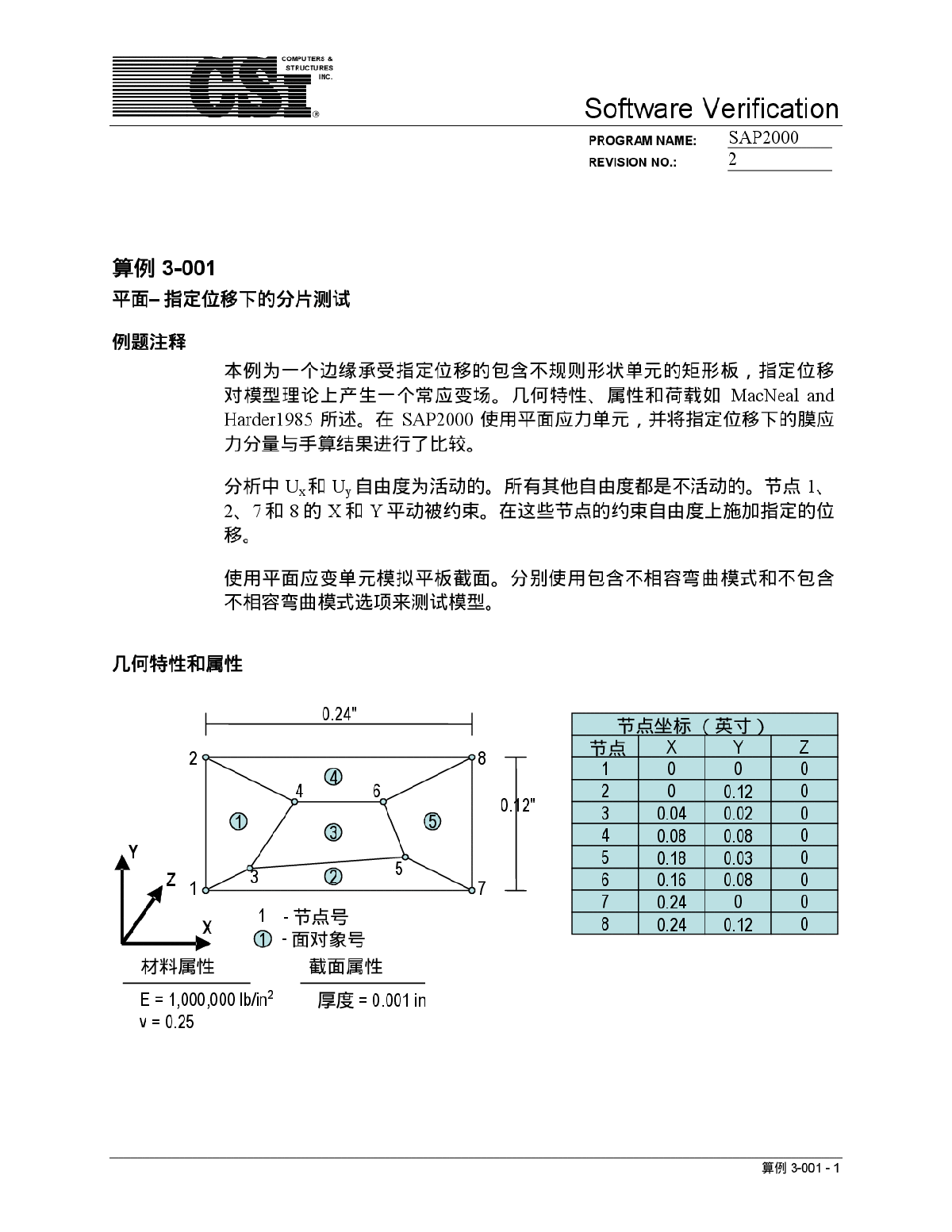 sap2000的84个算例-板-图一