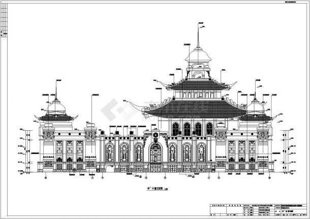 某地四层新古典风格多功能文化中心建筑设计图-图二