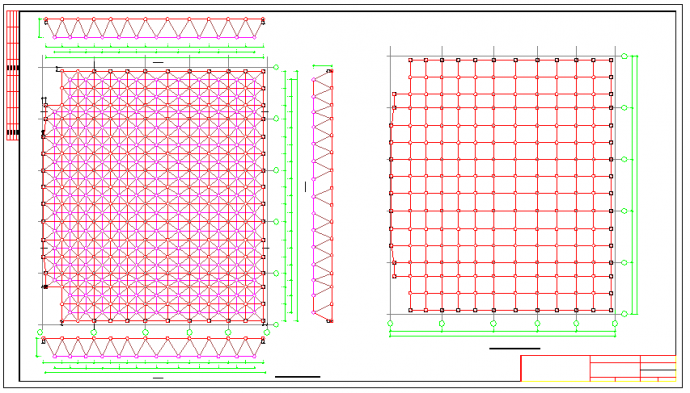 观众厅空间网架弹性支撑设计施工图_图1